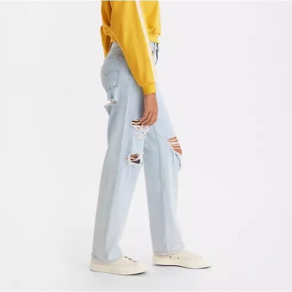 NWT 94 BAGGY SILVERTAB distressed light wash JEANS 27 x 31 - Picture 6 of 8